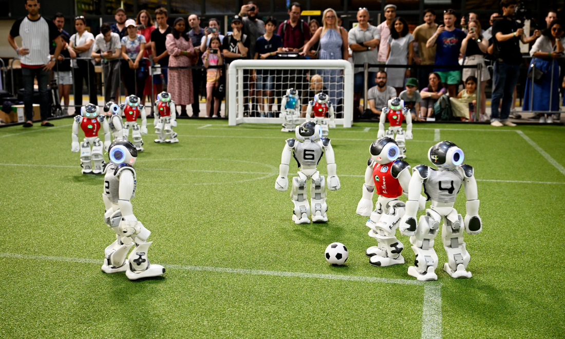 Robot soccer match in Eindhoven