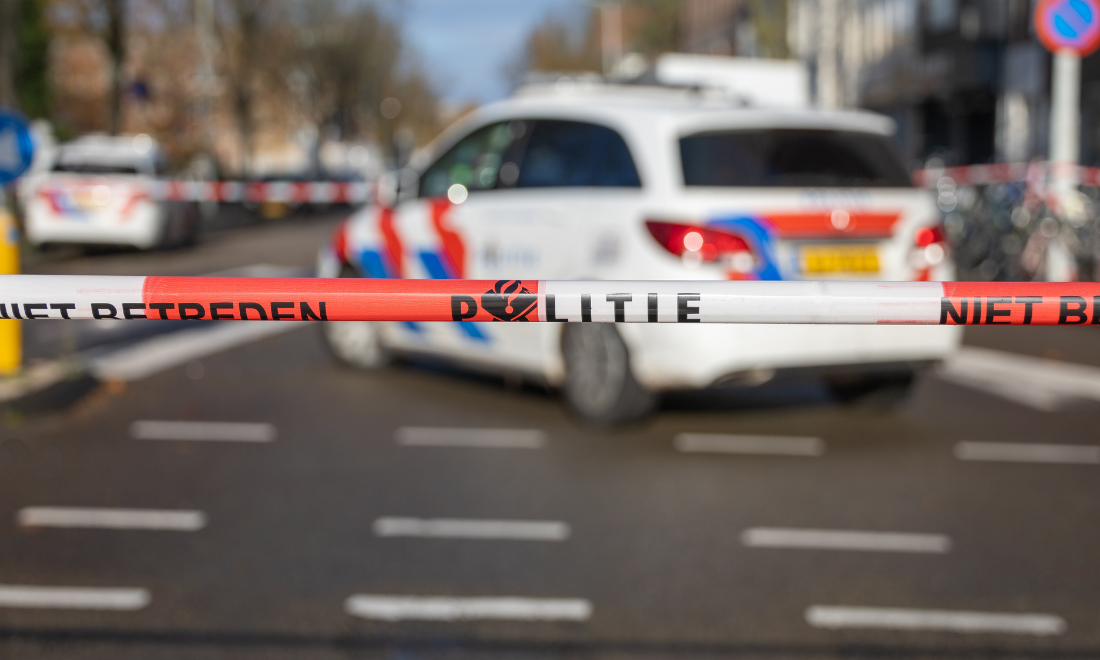 Cordoned off area by Dutch police