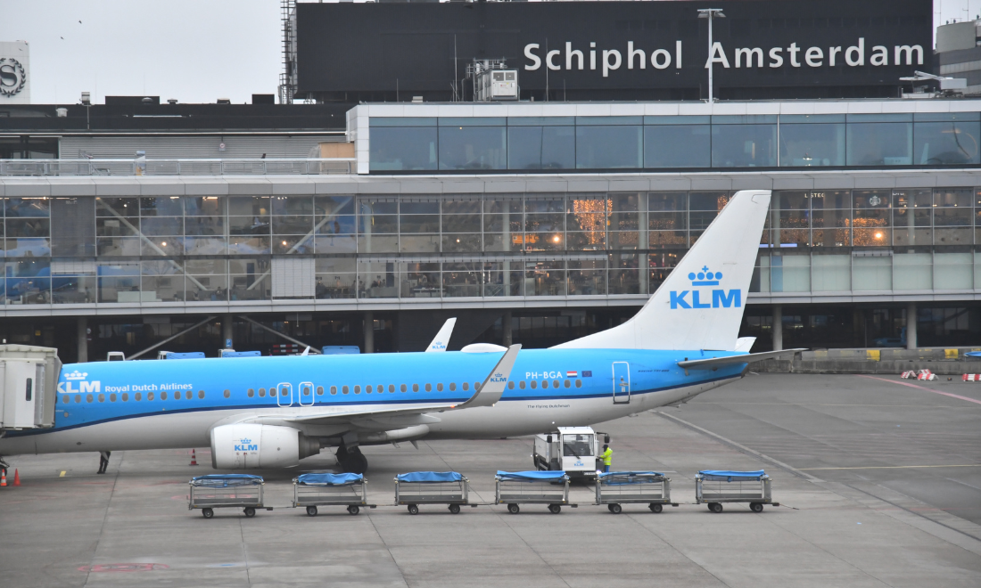 KLM plane at Schiphol Airport in Amsterdam, the Netherlands