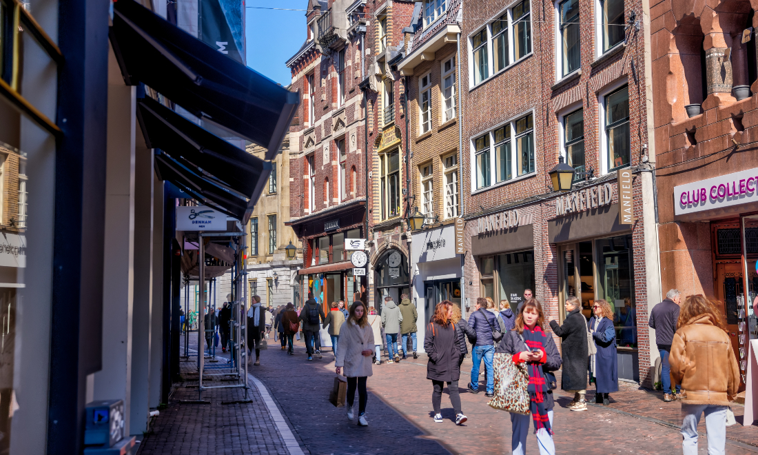 Shopping street in Utrecht, the Netherlands