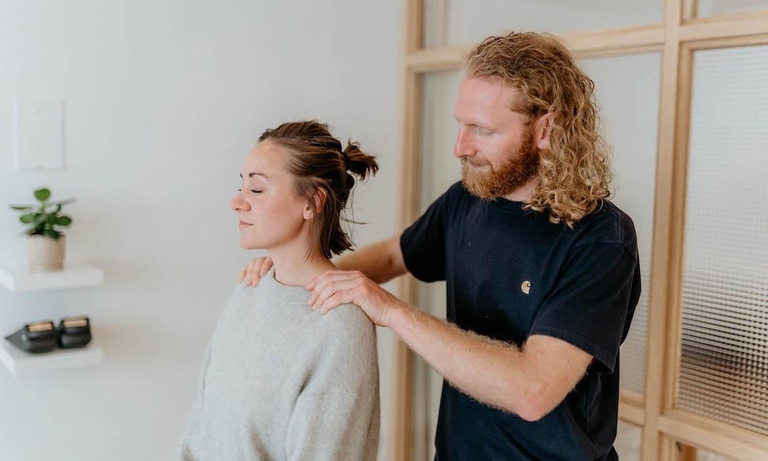 Chiropractor with patient at solar chiropractic