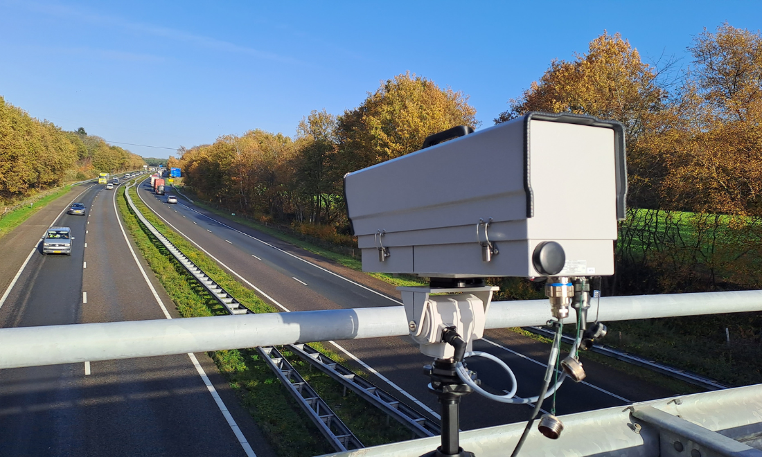 Speed camera at highway, the Netherlands