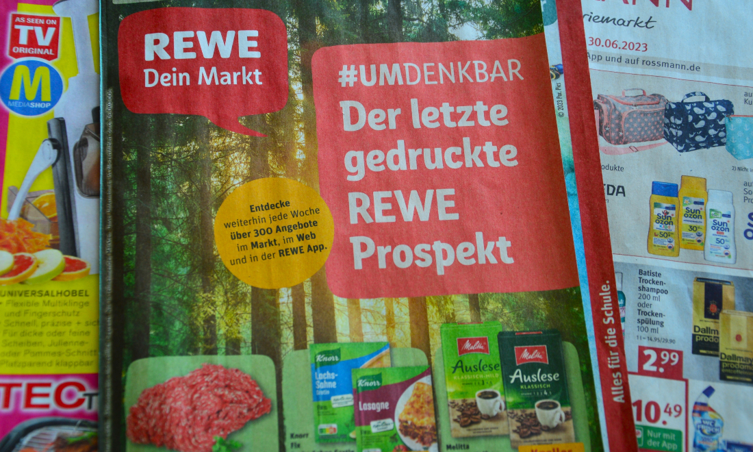 Brochures for German supermarkets and shops