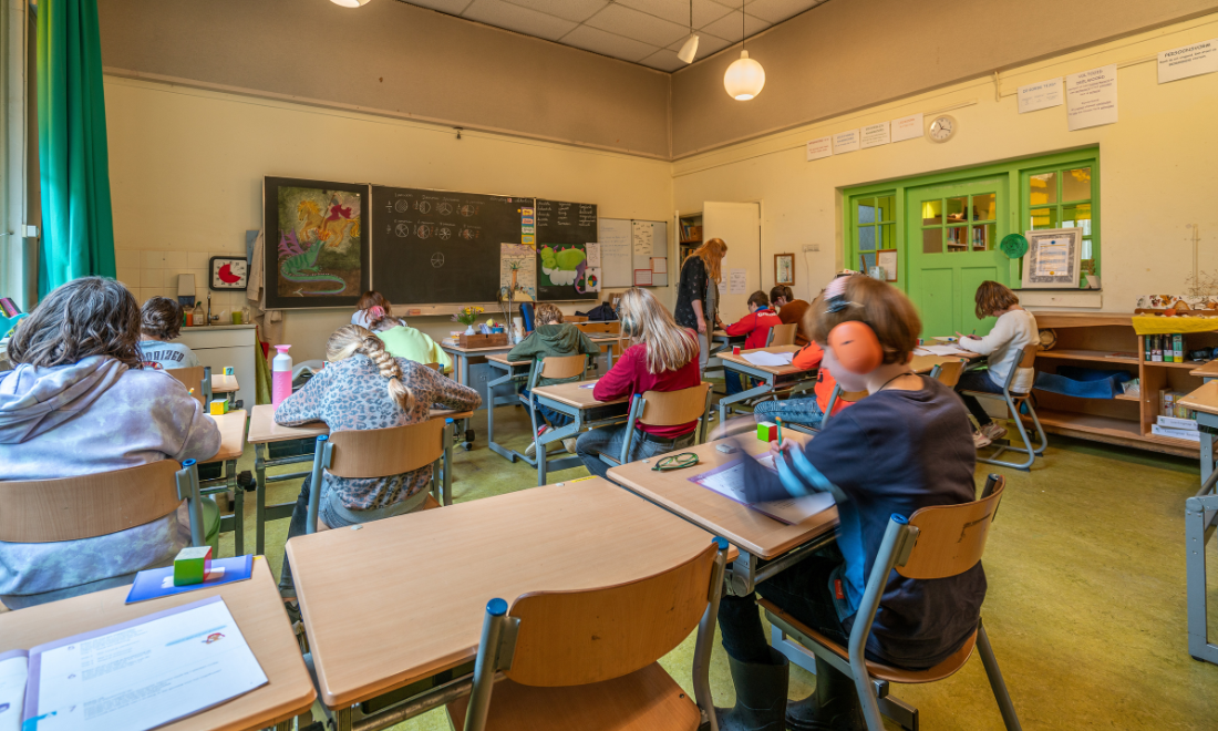 Students in classroom, the Netherlands