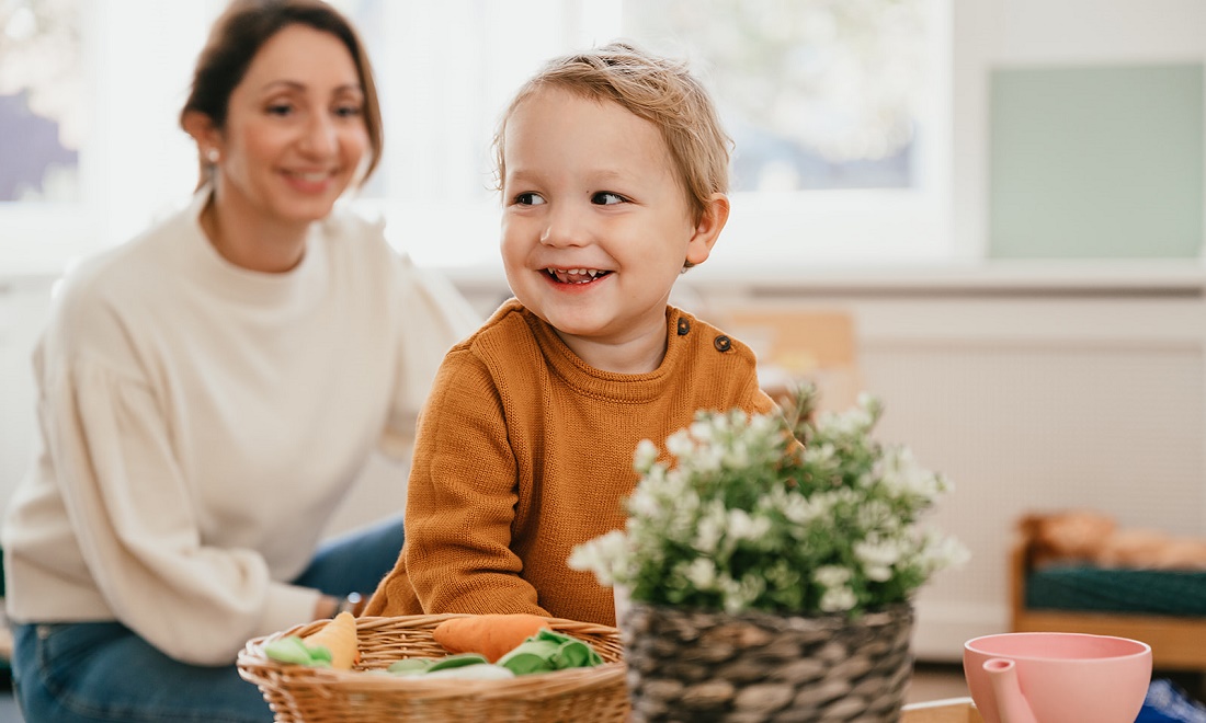 happy child at CompaNanny childcare location