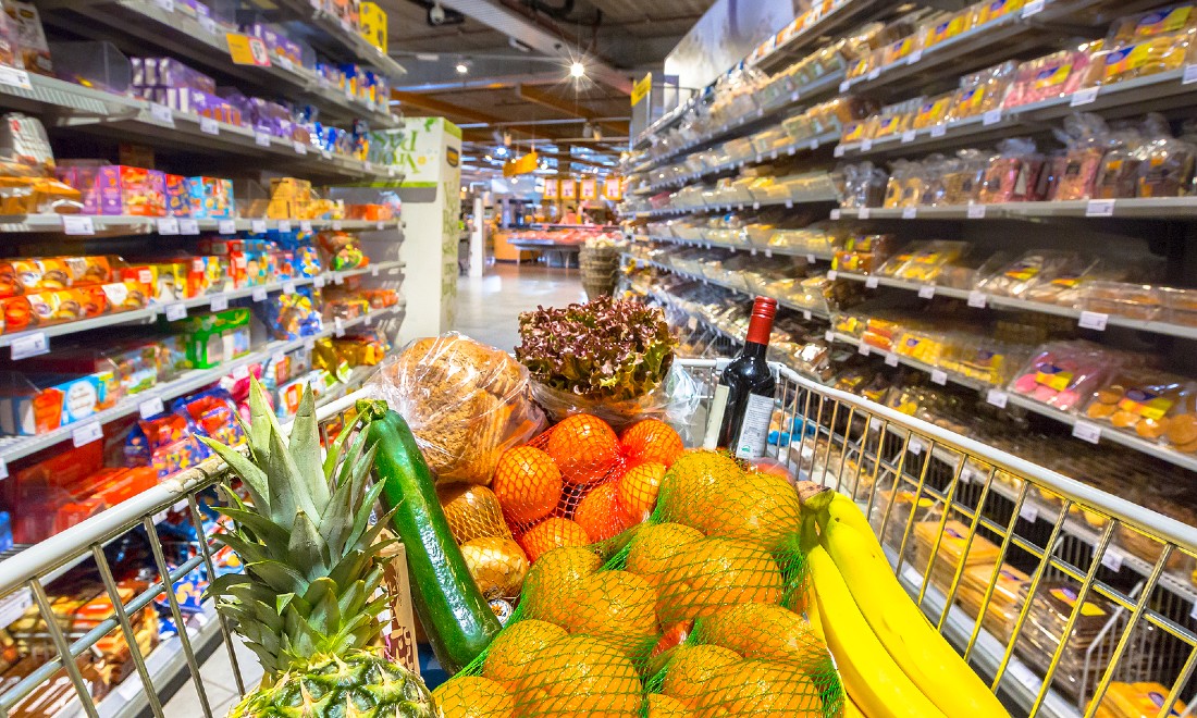 Shopping trolly Dutch supermarket the Netherlands