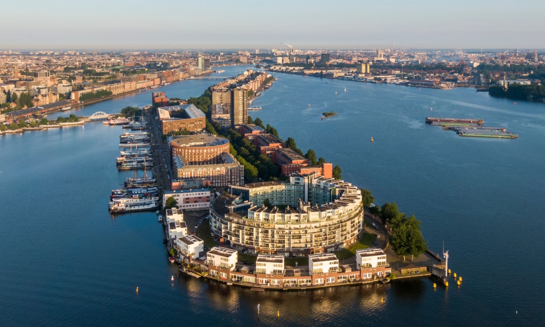 view over the ij in amsterdam