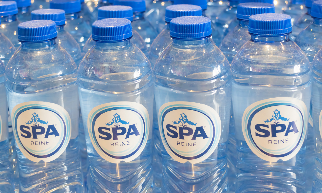 Spa water bottles on sale in the Netherlands