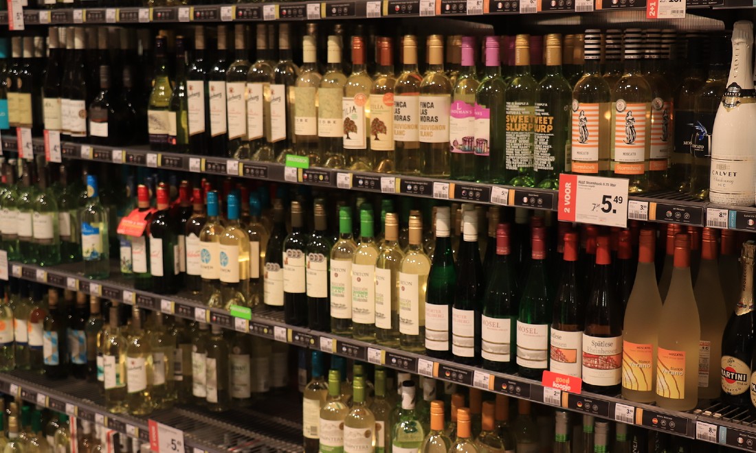 Shelves wine supermarket the Netherlands Albert Heijn