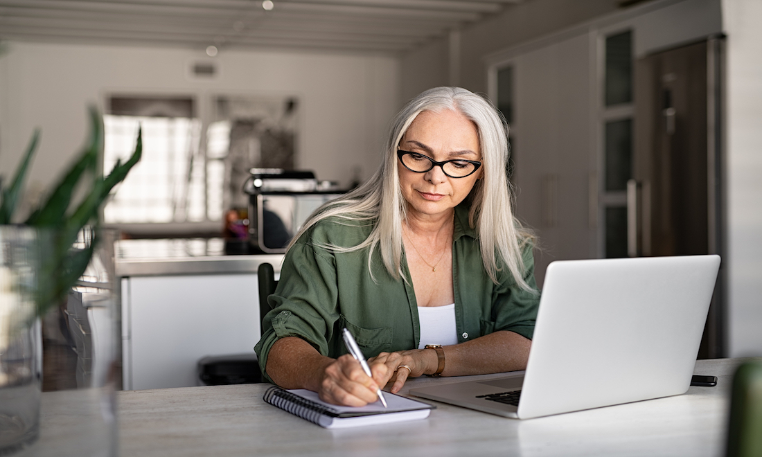 Woman working from home