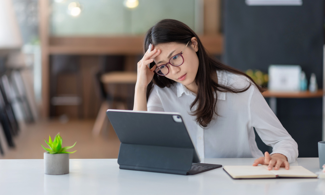 woman on laptop, worried, 30% ruling 2024 BDO