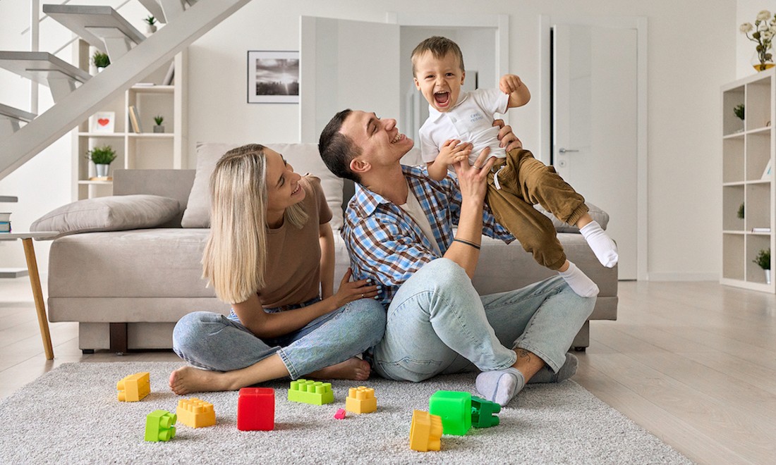 Expat couple with their child