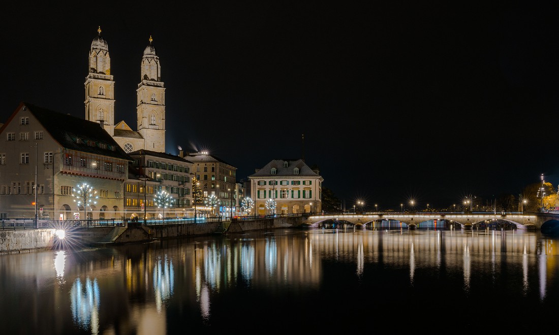 Zurich Switzerland night winter Christmas